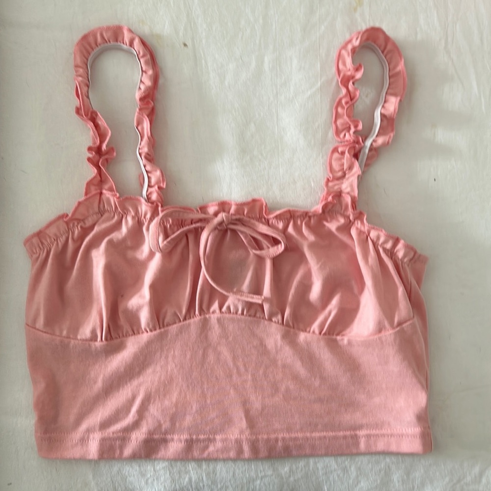 Pink cropped tank. Size small or 4
